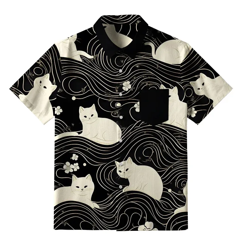 Tokyo-Tiger Mysterious Cat Button-up Shirt Sale