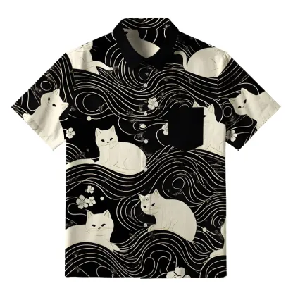 Tokyo-Tiger Mysterious Cat Button-up Shirt