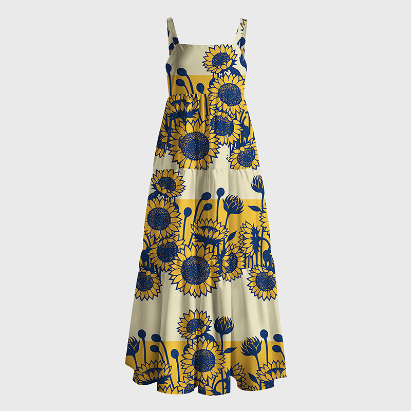 Tokyo-Tiger The Poem of Sunflowers Maxi Dress