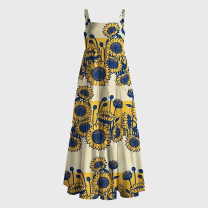 Tokyo-Tiger The Poem of Sunflowers Maxi Dress