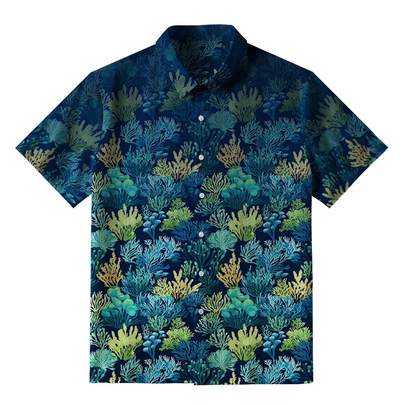 Tokyo-Tiger Underwater Coral Reef Button-up Shirt Sale