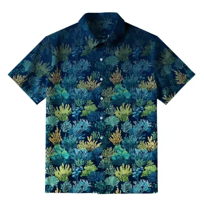 Tokyo-Tiger Underwater Coral Reef Button-up Shirt