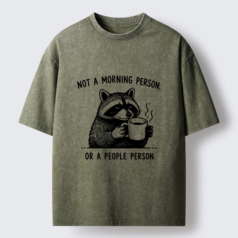 Tokyo‑Tiger Funny Meme Coffee Raccoon Washed T‑Shirt