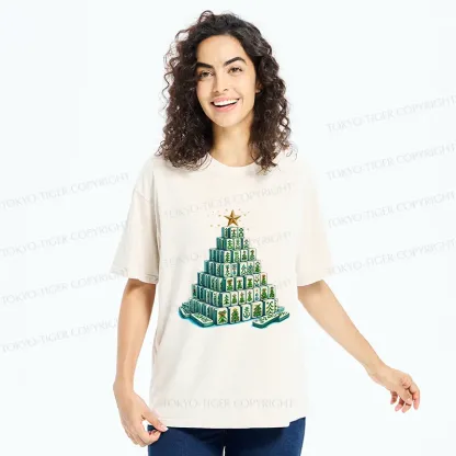 Tokyo-Tiger Christmas Mahjong Washed T-Shirt