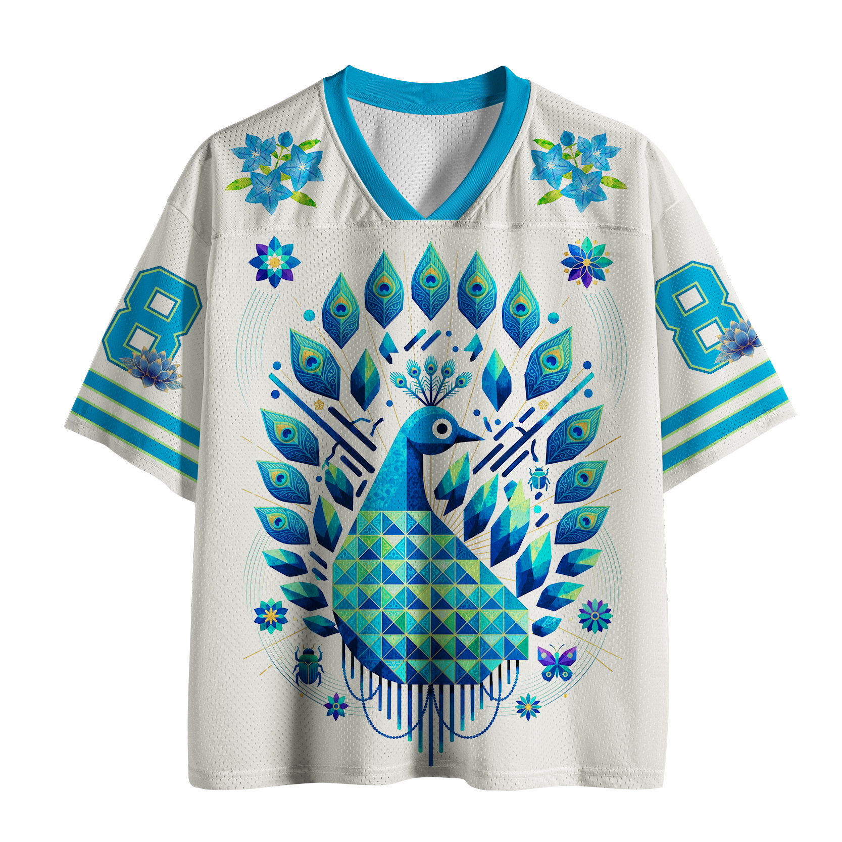 Tokyo-Tiger Geometric Peacock Wants Attention Mesh Jersey