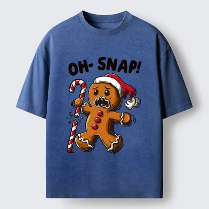Tokyo-Tiger Funny Gingerbread With Broken Candy Cane Meme Washed T-Shirt