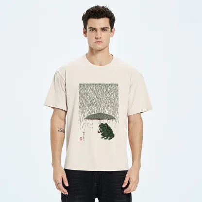 Tokyo-Tiger Frog In The Rain Washed T-Shirt