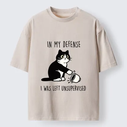 Tokyo‑Tiger Funny Naughty Cat Washed T‑Shirt