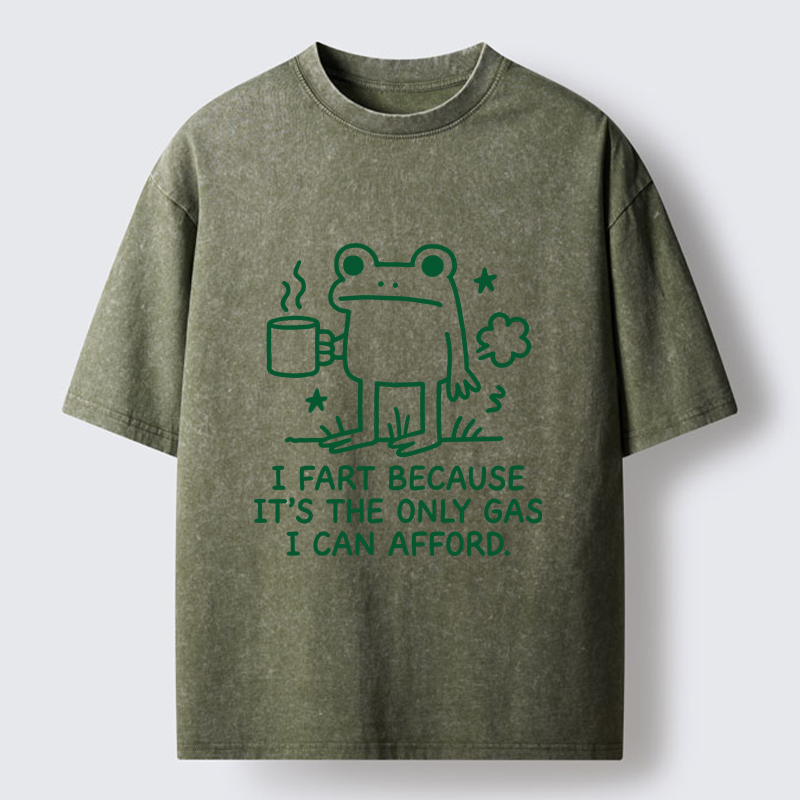 Tokyo-Tiger Funny Cute Frog Gas Meme Washed T-Shirt