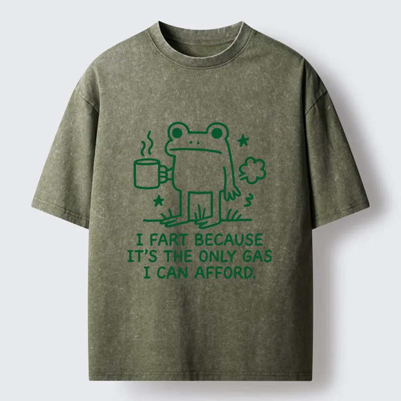 Tokyo-Tiger Funny Cute Frog Gas Meme Washed T-Shirt