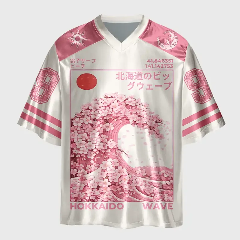 Tokyo-Tiger Sakura Surge-Hokkaido Wave Glossy Oversized Jersey