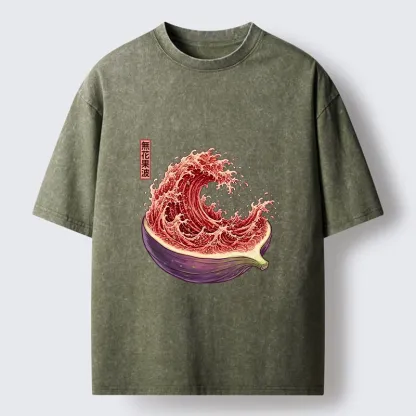 Tokyo‑Tiger Funny Fruit Wave Washed T‑Shirt