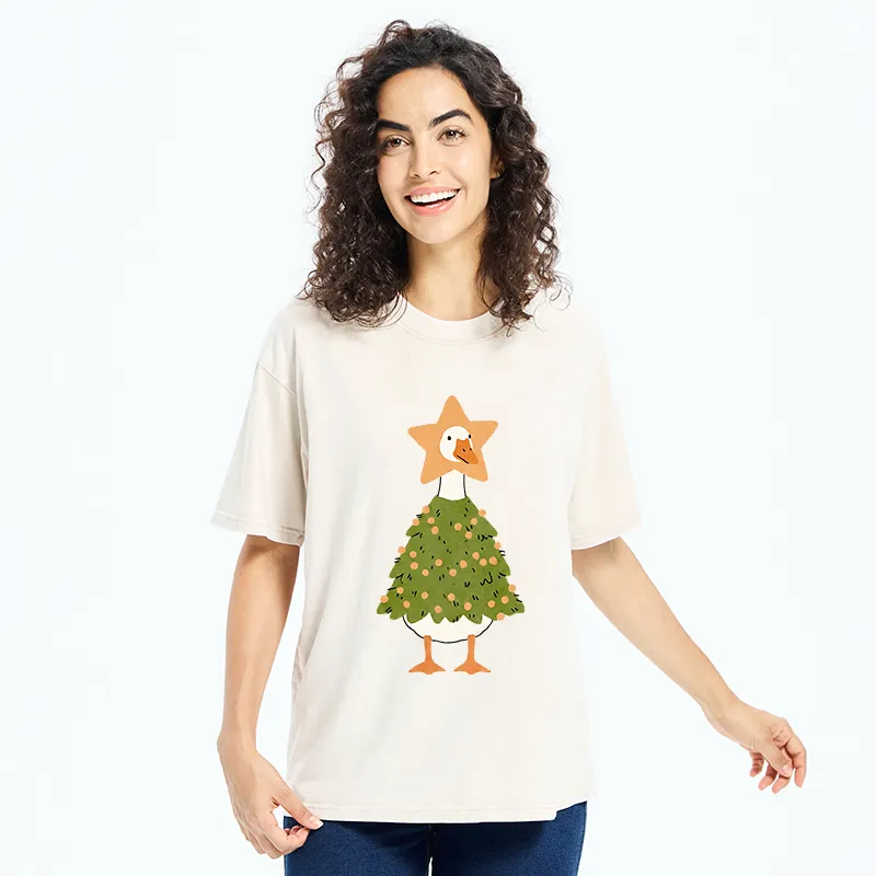 Tokyo‑Tiger Christmas Duck Vibe Washed T-Shirt