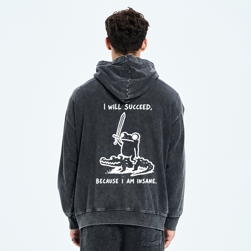 Tokyo-Tiger Warrior Frog Funny Meme Washed Zip Hoodie