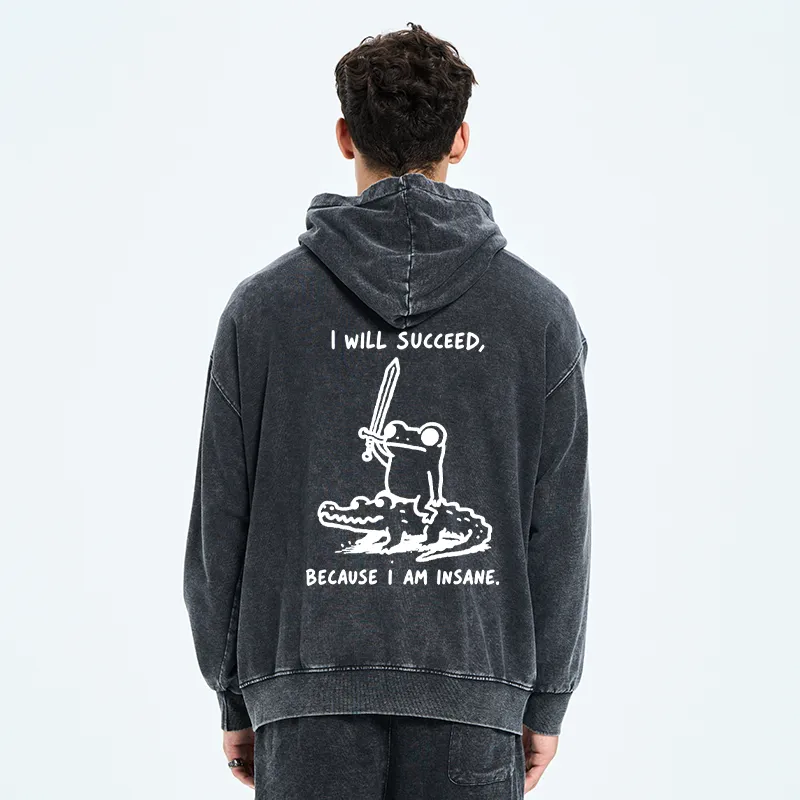 Tokyo-Tiger Warrior Frog Funny Meme Washed Zip Hoodie