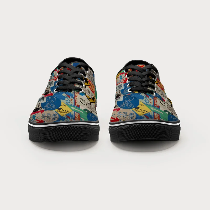 Tokyo-Tiger Playful Urban Sign Canvas Shoes