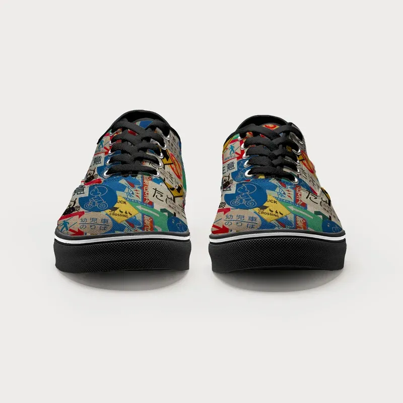 Tokyo-Tiger Playful Urban Sign Canvas Shoes