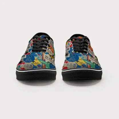 Tokyo-Tiger Playful Urban Sign Canvas Shoes