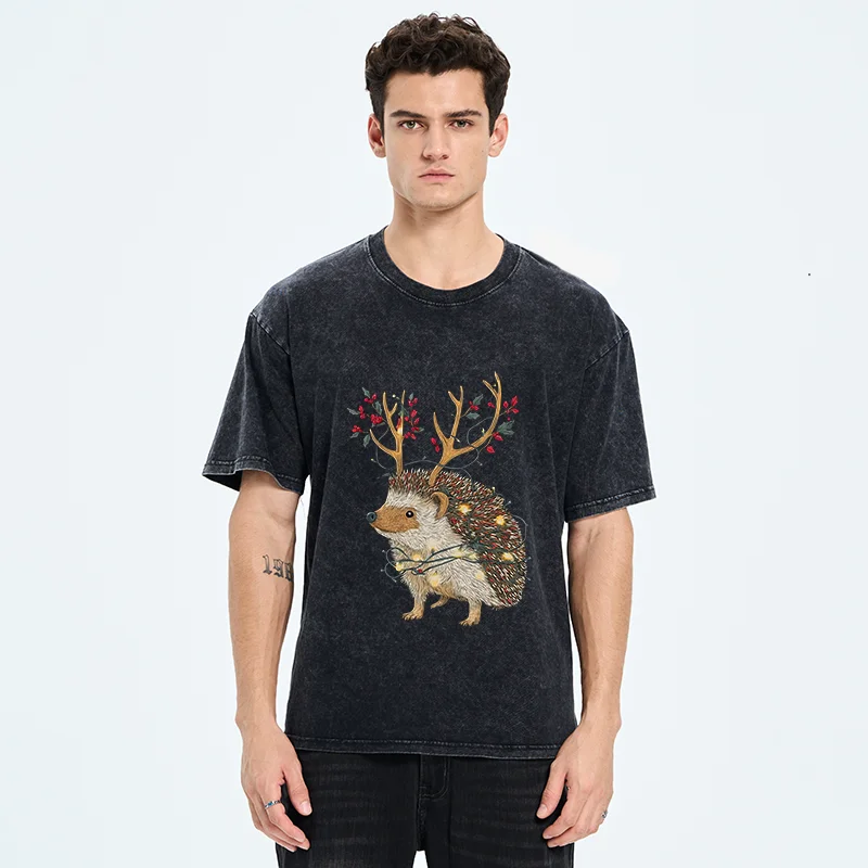 Tokyo-Tiger Christmas Hedgehog Washed T-Shirt