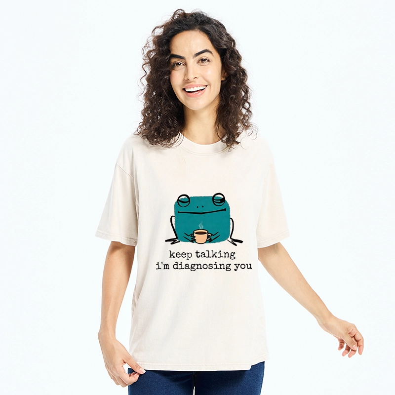 Tokyo‑Tiger Diagnosing Frog Meme Washed T‑Shirt