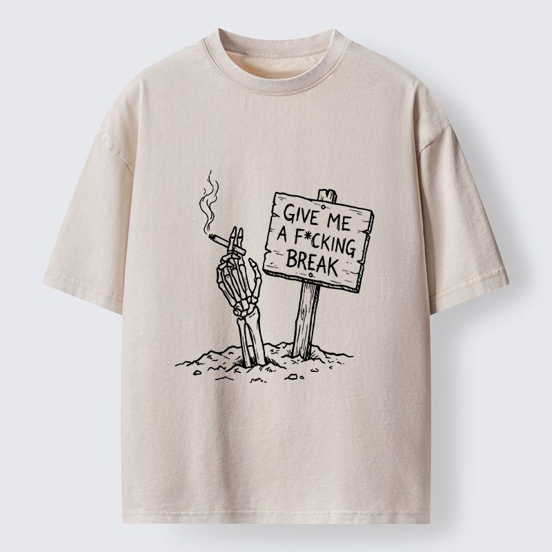 Tokyo‑Tiger Skeleton Stress Mood Washed T-Shirt