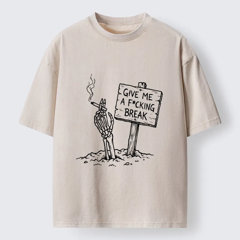 Tokyo‑Tiger Skeleton Stress Mood Washed T-Shirt