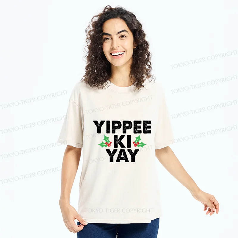 Tokyo-Tiger Christmas Mantra Washed T-Shirt