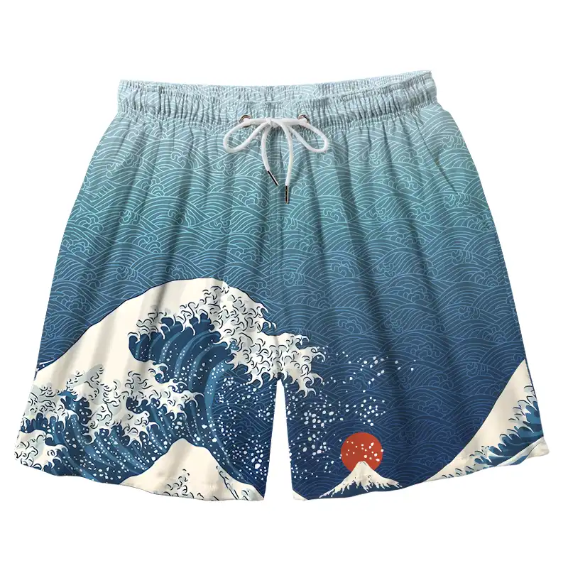 Tokyo-Tiger The Great Wave Off Fuji Aloha Mens Swim Trunks