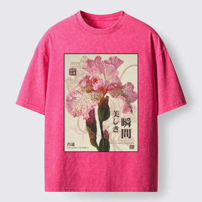 Tokyo-Tiger Iris Elegance Poster Washed T-Shirt