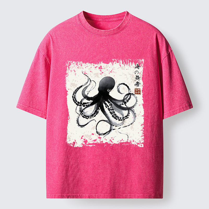 Tokyo-Tiger Octopus: Dance of the Deep Washed T-Shirt
