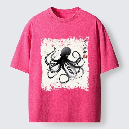 Tokyo-Tiger Octopus: Dance of the Deep Washed T-Shirt