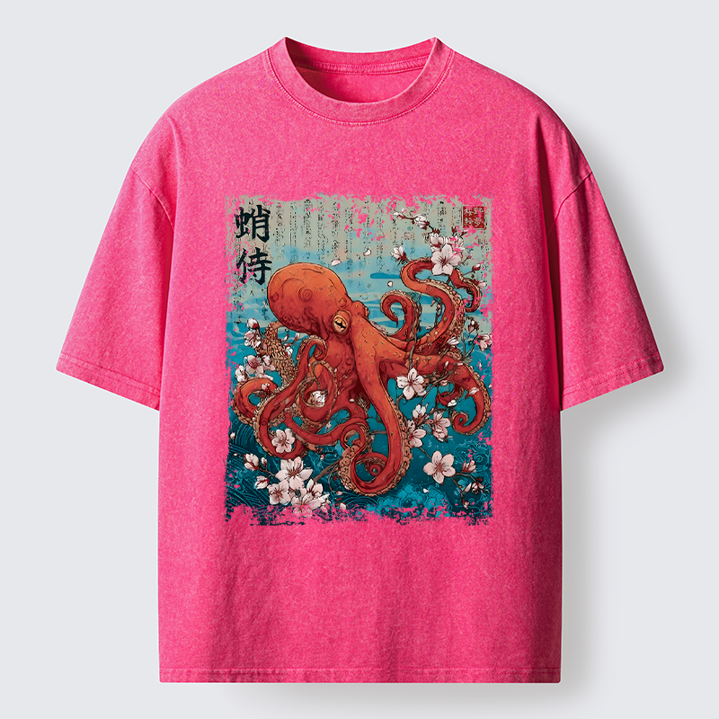Tokyo-Tiger The Eight-Armed Samurai Washed T-Shirt
