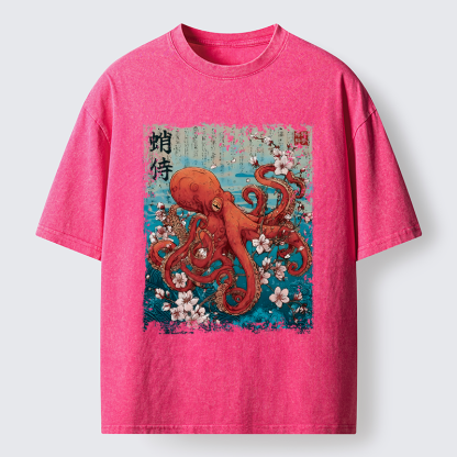 Tokyo-Tiger The Eight-Armed Samurai Washed T-Shirt