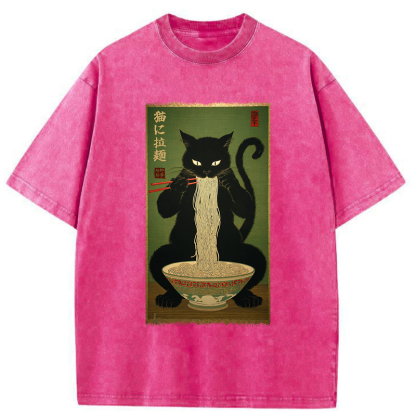 Tokyo-Tiger Noodle Master Cat Washed T-Shirt