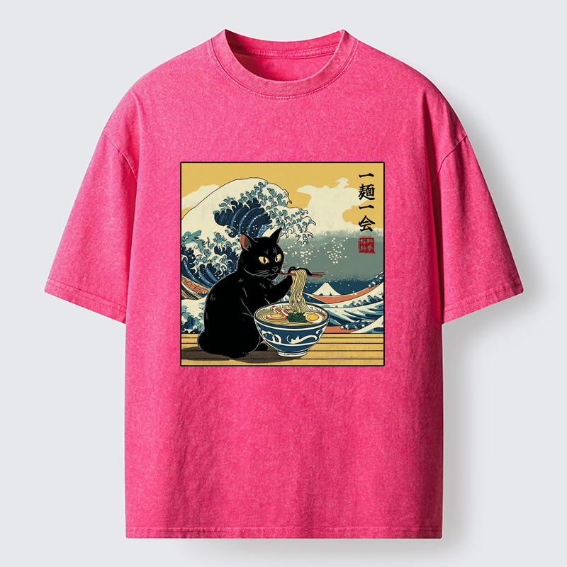 Tokyo-Tiger A Cat’s Ramen Moment Washed T-Shirt