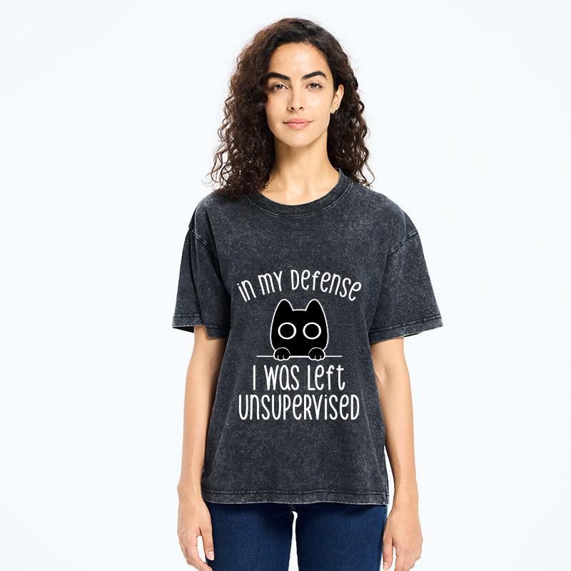 Tokyo-Tiger Defending Cat Funny Washed T-Shirt