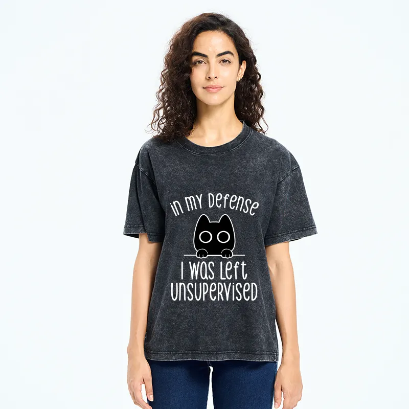 Tokyo-Tiger Defending Cat Funny Washed T-Shirt