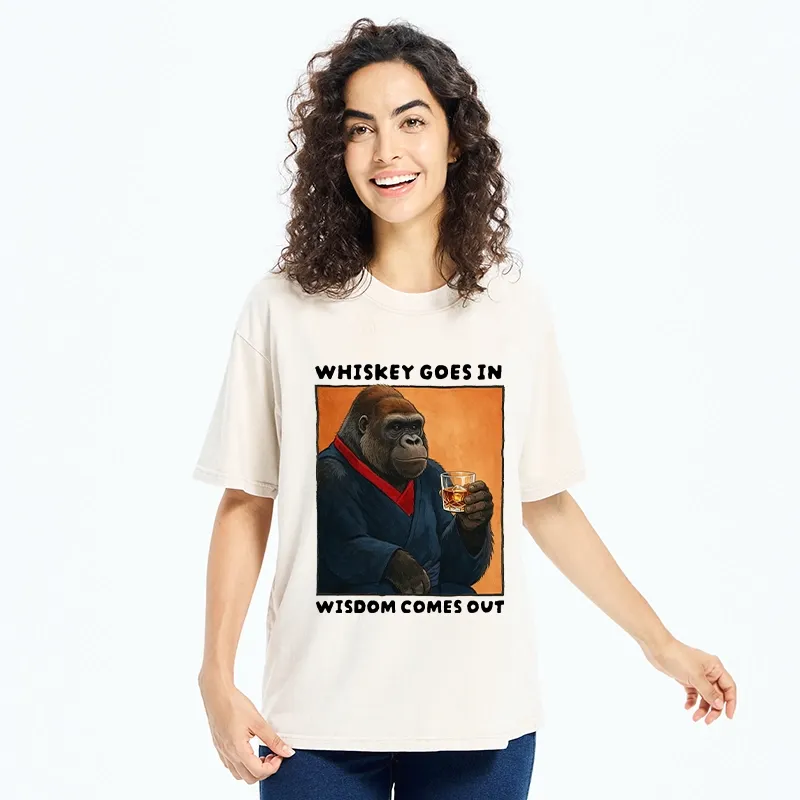 Tokyo-Tiger Whiskey In Wisdom Out Maybe Washed T-Shirt