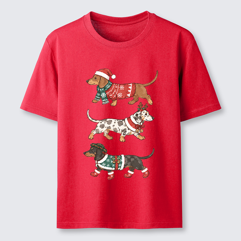 Tokyo-Tiger Christmas Dachshund Trio Classic T-Shirt
