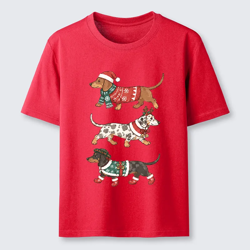 Tokyo-Tiger Christmas Dachshund Trio Classic T-Shirt
