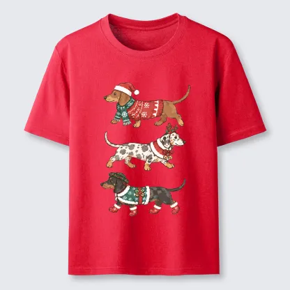 Tokyo-Tiger Christmas Dachshund Trio Classic T-Shirt