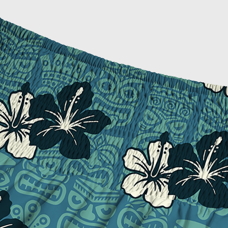 Tokyo-Tiger Floral Escape Teal Maxi Skirt