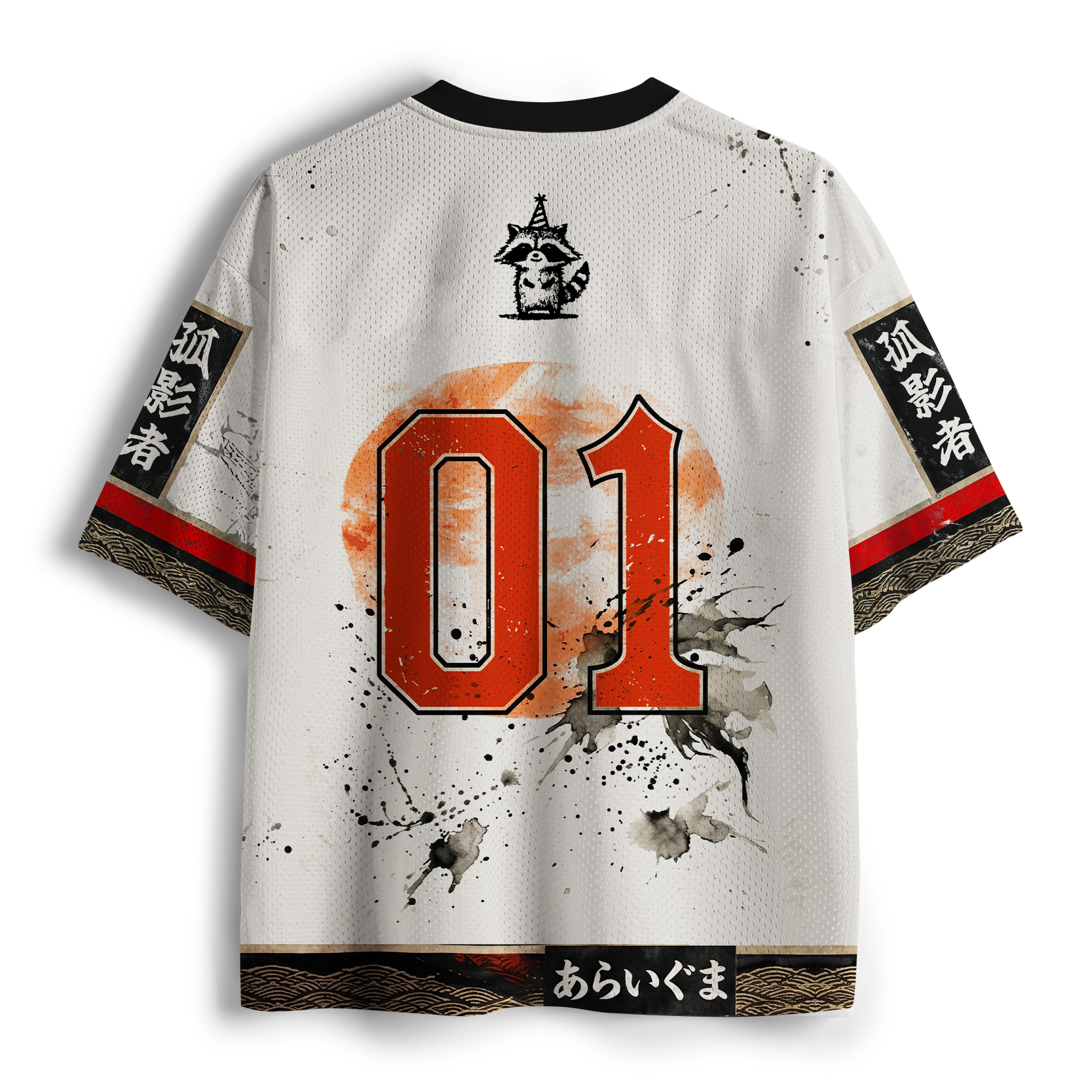 Tokyo-Tiger Retro Samurai Raccoon Mesh Jersey