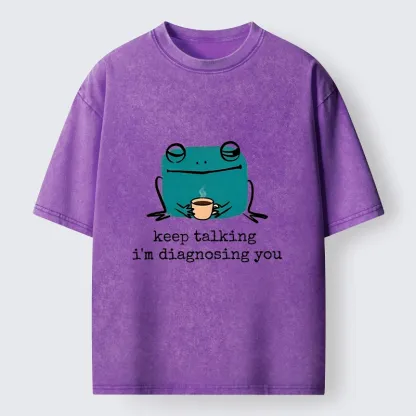 Tokyo‑Tiger Diagnosing Frog Meme Washed T‑Shirt