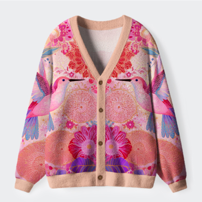 Tokyo-Tiger Birdsong And Blossoms Ugly Cardigan Sweater