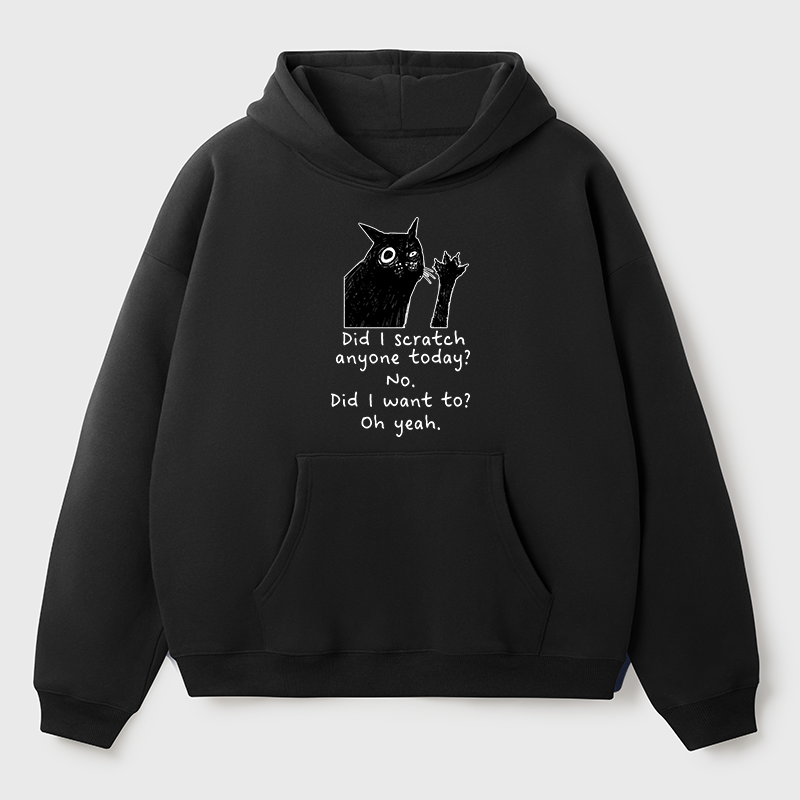 Tokyo-Tiger Black Cat Scratches People Adult Fleece Hoodie