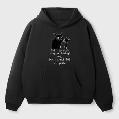 Tokyo-Tiger Black Cat Scratches People Adult Fleece Hoodie