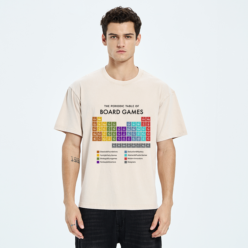 Tokyo-Tiger Periodic Table Of Elements In Board Games Washed T-Shirt