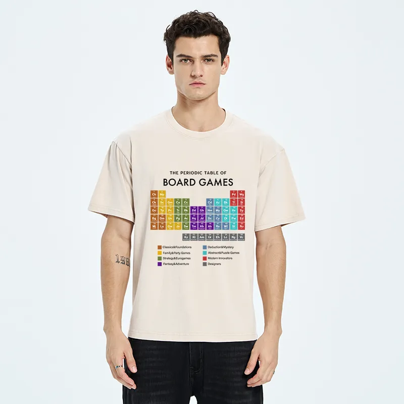 Tokyo-Tiger Periodic Table Of Elements In Board Games Washed T-Shirt