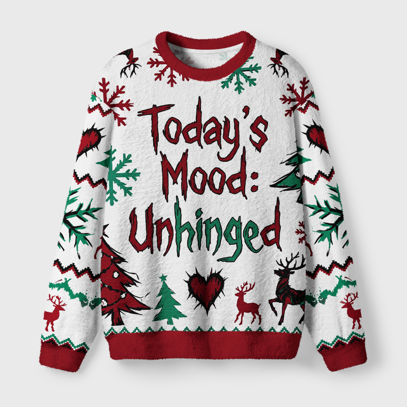 Tokyo-Tiger Edgy Dark Quote Fuzzy Christmas Ugly Sweatshirt